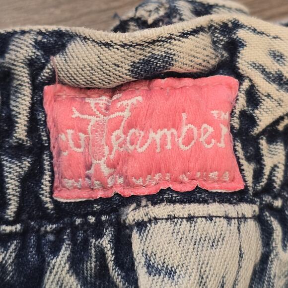 Vintage Cutecumber 80s Acid Wash Girls Baby Blue White Jeans Pants Pockets 18 Mo - Picture 4 of 5
